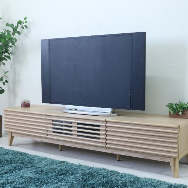 【送料無料】テレビ台 テレビボード 約幅176.5×奥行42.5×高さ38cm ナチュラル ルーバー 脚付き リビング ダイニング インテリア家具【代引不可】 生活用品・インテリア・雑貨 インテリア・家具 ローボード・テレビ台 その他のローボード・テレビ台 レビュー投稿で次回使え