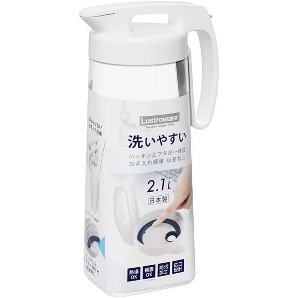 【送料無料】岩崎工業 タテヨコ・ワンプッシュピッチャー 3L ホワイト K-1289WH 生活用品・インテリア・雑貨 キッチン・食器 急須・ポット・鉄瓶 レビュー投稿で次回使える2000円クーポン全員にプレゼント