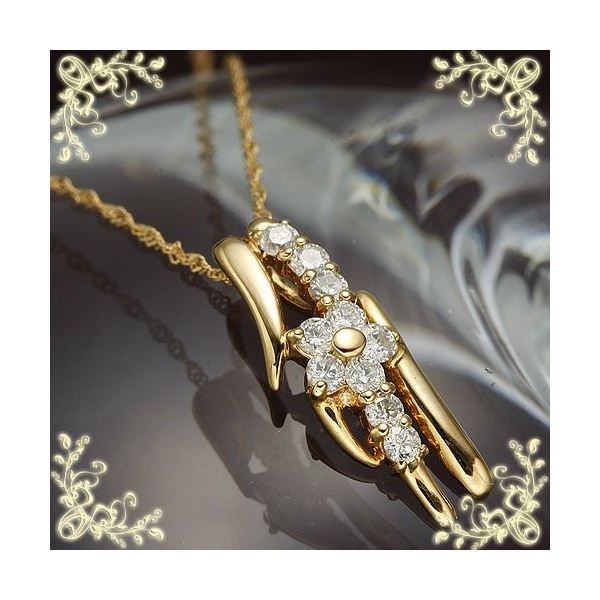 【送料無料】K18YG（イエローゴールド） ダイヤファリボラペンダント ファッション ネックレス・ペンダント 天然石 ダイヤモンド レビュー投稿で次回使える2000円クーポン全員にプレゼント