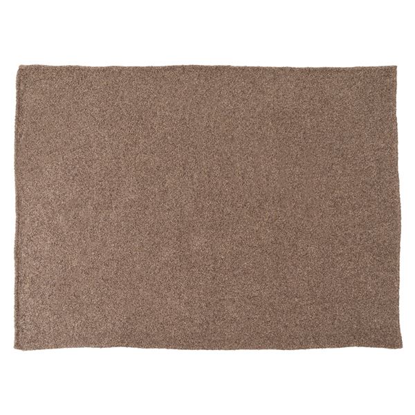 【送料無料】スローケット 約 幅130×奥行170cm ブラウン 大判タイプ ブランケット 毛布 ひざ掛け お昼寝 防寒 ブークレ生地