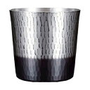 【送料無料】新光金属 純銅錫/黒被仕上げ 手打ち鎚目ロックカップ BR-206SB