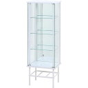 【送料無料】コレクションケース 約幅486mm スタンド 4段 ミラータイプ ホワイト 組立品 リビング ダイニング インテリア家具【代引不可】