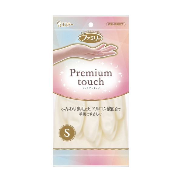 【送料無料】（まとめ） エステーファミリー プレミアムタッチ ヒアルロン酸 パールホワイト S 1双 【×10セット】