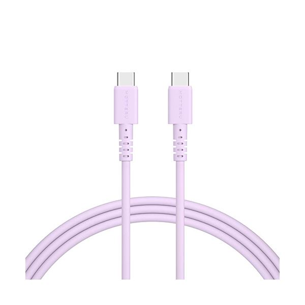 【送料無料】(まとめ) オウルテックMOTTERU C to C シリコンケーブル ペールアイリス 2m MOT-SCBCCG200-PU 1本 【×3セット】