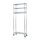 【送料無料】収納棚 35×90cm 4段 H220cm 日本製 キャスター付き 耐熱 耐食 長期耐久性 ガルバリウム鋼板製 ガルバシェルフハンガー 組立式