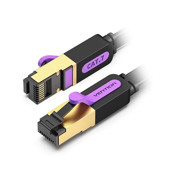 【送料無料】【5本セット】 VENTION Cat.7 薄型LANケーブル 1.5m ブラック IC-9440X5