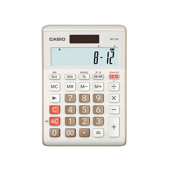 【送料無料】CASIO 余り計算電卓 ベージュ MP-12R-BE-N 生活用品・インテリア・雑貨 文具・オフィス用品 電卓 レビュー投稿で次回使える2000円クーポン全員にプレゼント