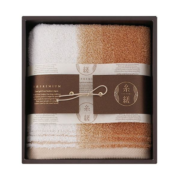 【送料無料】糸縒 シェード フェイスタオル ブラウン 34×75cm C6067584