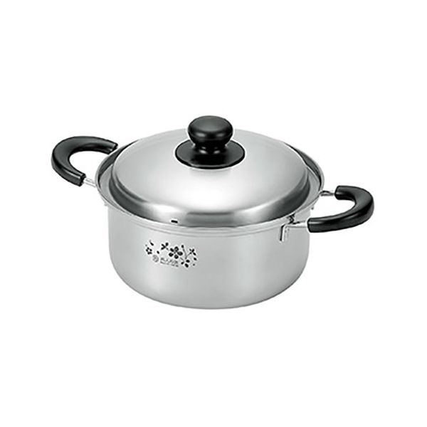 【送料無料】よこやま 燕人の匠 桜吟 片手鍋20cm 優れた耐久性と保温性を誇るステンレス製 日本の桜モチーフ ETS-500