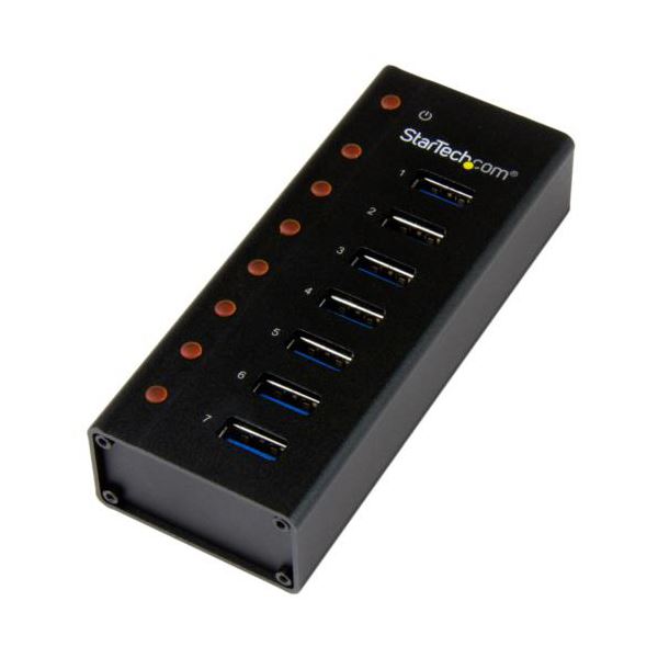 【送料無料】StarTech.com 7ポート USB3.0ハブ メタル筐体 ブラック ST7300U3M 1個