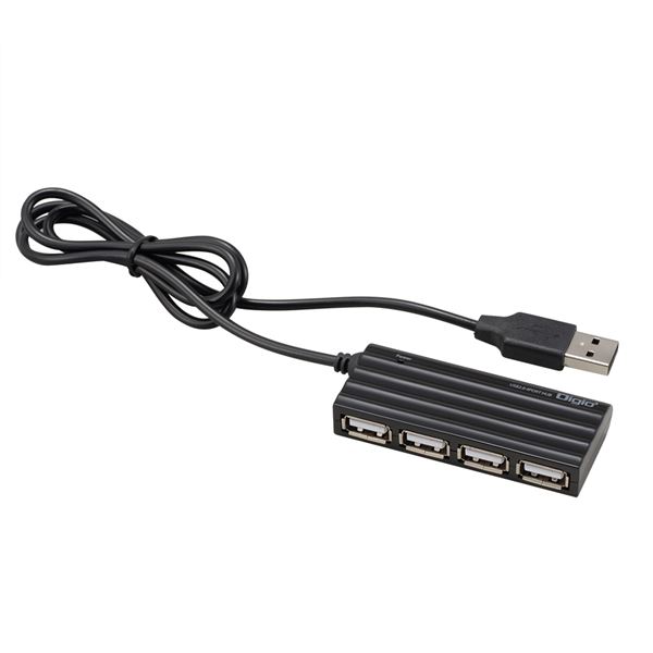 【送料無料】Digio2 USB2.0 4ポートハブ 80cm UH-2624BK ブラック