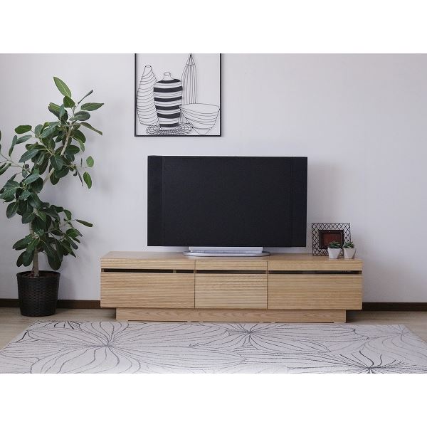 【送料無料】TVボード（ナチュラル） 幅約166cm [完成品］【代引不可】 生活用品・インテリア・雑貨 インテリア・家具 ローボード・テレビ台 テレビ台(木製) レビュー投稿で次回使える2000円クーポン全員にプレゼント