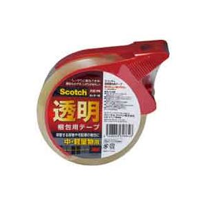 （まとめ）スリーエム 3M 透明梱包用テープ カッター付 313D 1PN【×10セット】