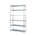 【送料無料】収納棚 46×120cm 6段 H210cm 日本製 耐熱 耐食 長期耐久性 ガルバリウム鋼板製 ガルバシェルフ リビング収納 組立式
