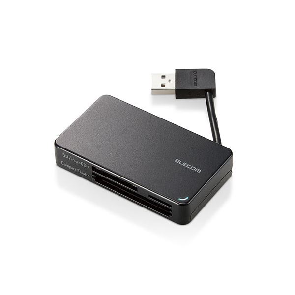 【送料無料】【5個セット】 エレコム USB2.0対応メモリカードリーダー/ケーブル収納型タイプ ブラック ..