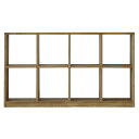【送料無料】シェルフ 収納ラック 〔2×4段〕 ナチュラル 木製 パイン材 スリム 収納家具 オープンラック ローゼル 組立品【代引不可】