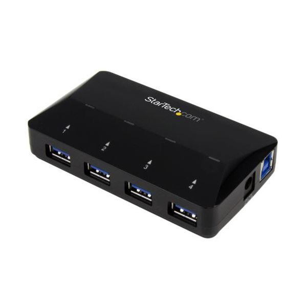 【送料無料】StarTech.com 4ポート USB3.0ハブ 2.4A急速充電専用ポート搭載 ブラック ST53004U1C 1個