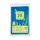 【送料無料】(まとめ)TANOSEE リサイクルポリ袋 青 20L 1パック(20枚)【×20セット】