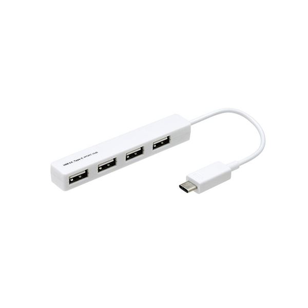 【送料無料】【3セット】 ナカバヤシ Type-C4ポートUSB2.0ハブ ホワイト UH-C2394WX3
