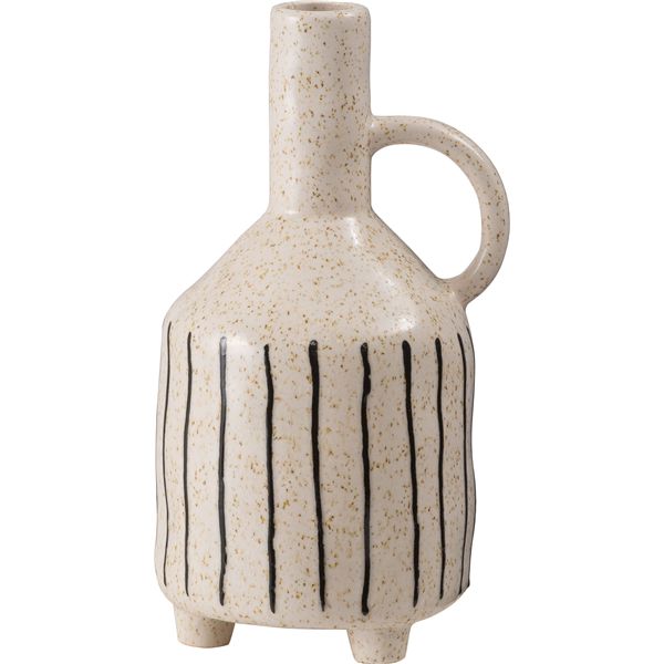 【送料無料】フラワーベース アイボリー （約W14.5×D13×H27.5cm） 完成品