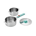 【送料無料】よこやま 燕熟の技 クワトロ ステンレス鍋14cm&16cm 着脱ハンドル 兼用蓋付き EJQ-800