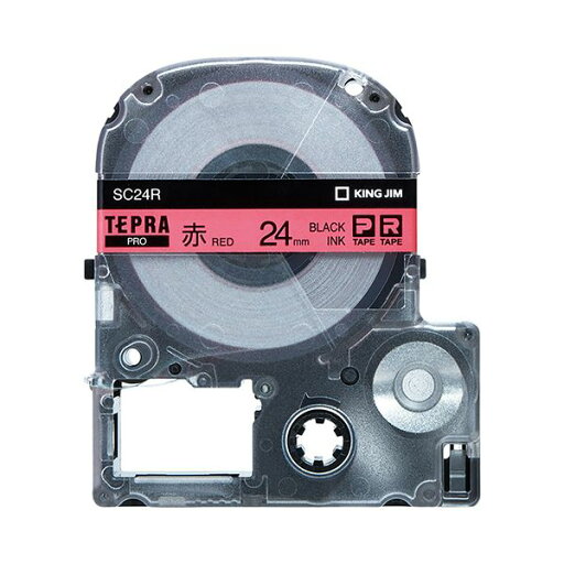 キングジム テプラ PRO テープカートリッジ パステル 24mm 赤/黒文字 SC24R-5P 1パック(5個) キングジム テプラ PRO テープカートリッジ パステル 24mm 赤/黒文字 SC24R-5P 1パック(5個)