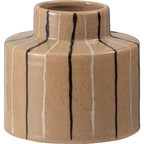 【送料無料】フラワーベース ベージュ （約W15×D15×H14cm） 完成品