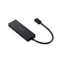 【送料無料】エレコム USB Type-C 4ポートUSB5Gbpsハブ 15cm ブラック U3HC-H040BK