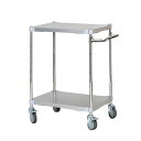 【送料無料】ステンレスシェルフワゴン 46×60cm 2段 シルバー キャスター 700 取っ手付き 日本製 ステンレス シェルフ ワゴン 組立式