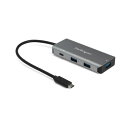 【送料無料】StarTech.com 4ポートUSB-Cハブ USB Type-C×1/Type-A×3 ブラック&スペースグレーHB31C3A1CPD3 1個