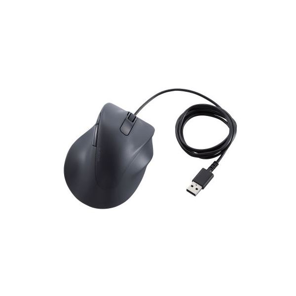 【送料無料】エレコム 静音 有線マウス EX-G 5ボタン XLサイズ M-XGXL30UBSKBK ブラック
