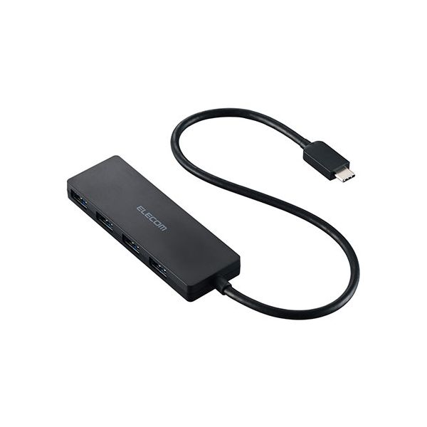 【送料無料】エレコム USB Type-C 4ポートUSB5Gbpsハブ 30cm ブラック U3HC-H041BK
