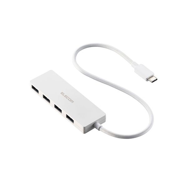 【送料無料】エレコム USB Type-C 4ポートUSB5Gbpsハブ 30cm ホワイト U3HC-H041WH