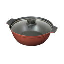 【送料無料】パール金属 旨味 ふっ素加工IH対応ガラス蓋付卓上鍋24cm HB-6964