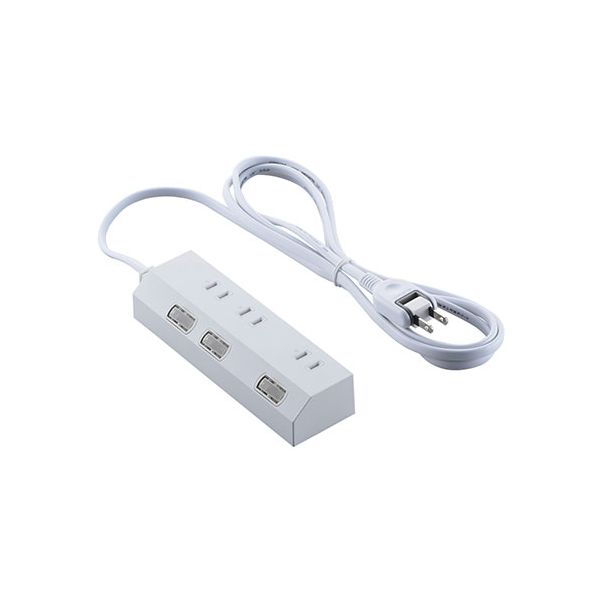 【送料無料】エレコム 個別スイッチ付き3口タップ 2m ホワイト T-IS01-2320WH