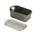 【送料無料】食彩亭 角型蓋付天ぷら鍋(アミ・温度計付) 24×13×9.3cm(満水容量1.9L・適正油量700ml) B1107568