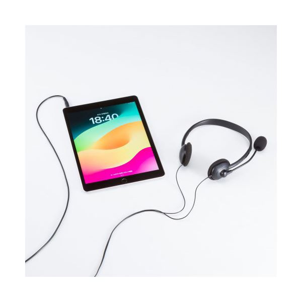 【送料無料】サンワサプライ マイクMUTEスイッチ付きの4極対応軽量ヘッドセット MM-HS408BK