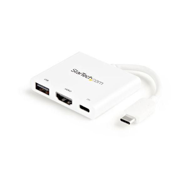 【送料無料】StarTech.com USB Type-C接続HDMIディスプレイ変換アダプタ ホワイト CDP2HDUACPW 1個