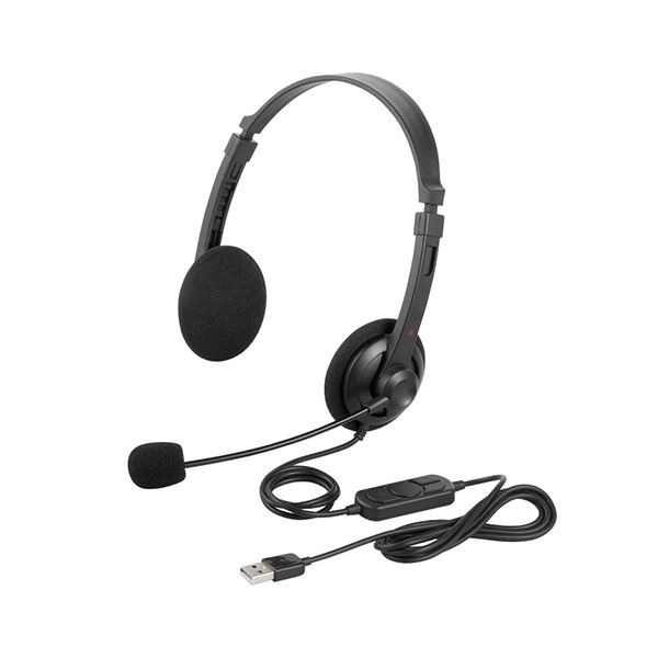 【送料無料】バッファロー両耳ヘッドバンド式ヘッドセット ブラック BSHSUH12BK 1個