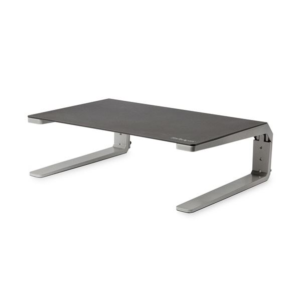 【送料無料】StarTech.com パソコンモニター台 最大32型対応 高さ調節可能 スチール＆アルミ製 ブラック＆シルバーMONSTND 1台