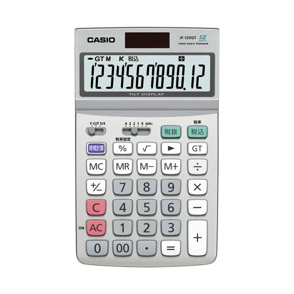 【送料無料】カシオ エコマーク付電卓 12桁ジャストタイプ JF-120GT-N 1セット（3台）