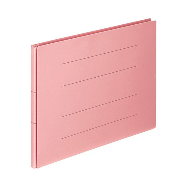 【送料無料】（まとめ） TANOSEE 背幅伸縮フラットファイル（エコノミータイプ） A4ヨコ 約800枚収容 背幅18~98mm ピンク 1冊 【×10セット】