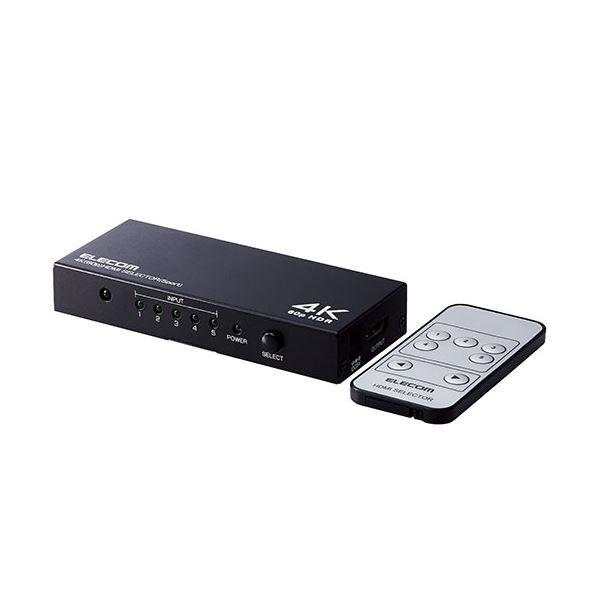 【送料無料】エレコム HDMI切替器（5ポート） DH-SW4KP51BK