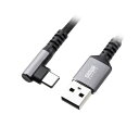 【送料無料】サンワサプライ USB 2.0 Type-Cケーブル C-A L型 2m KU-CAL20TK|詳細画像