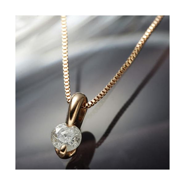 【送料無料】K10PG　0.1ctダイヤモンドペンダント/ネックレス ファッション ネックレス・ペンダント 天然石 ダイヤモンド レビュー投稿で次回使える2000円クーポン全員にプレゼント