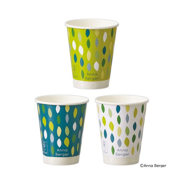 【送料無料】TANOSEE厚紙タンブラー 両面ラミネート GREEN 280mL（9.5オンス） 1セット（1000個：50個×20パック）