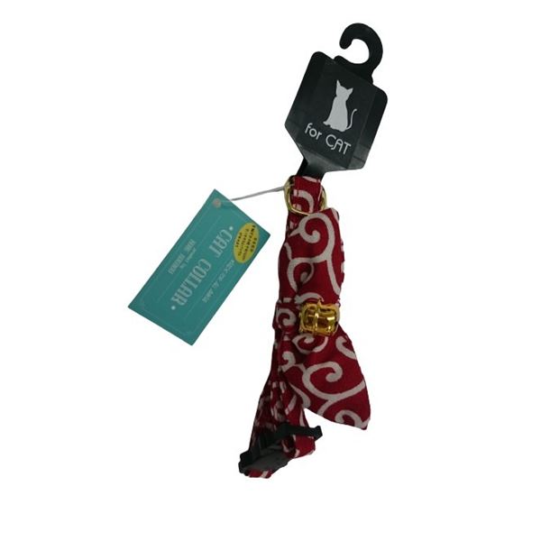 【送料無料】（まとめ）唐草キャットカラー 赤【×3セット】 (犬用品/首輪)