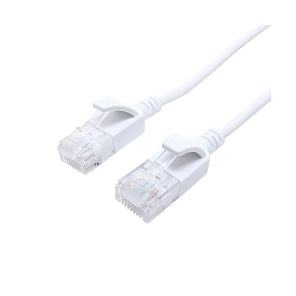 【送料無料】(まとめ) ナカバヤシ ミヨシCAT.6A LANケーブル スリム ホワイト 0.5m C6A-S5WH 1本 【×5セット】