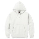 【送料無料】裏起毛 プル パーカー XLサイズ ホワイト 12.5oz ヘビーウェイト 綿混 コットン混 保温力抜群 男女兼用 プルオーバー