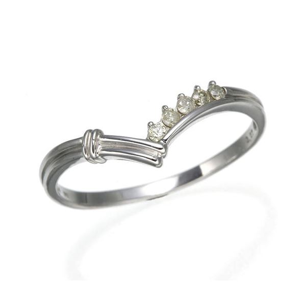 【送料無料】K14ダイヤリング 指輪 Vデザインリング 21号 ファッション リング・指輪 天然石 ダイヤモンド レビュー投稿で次回使える2000円クーポン全員にプレゼント